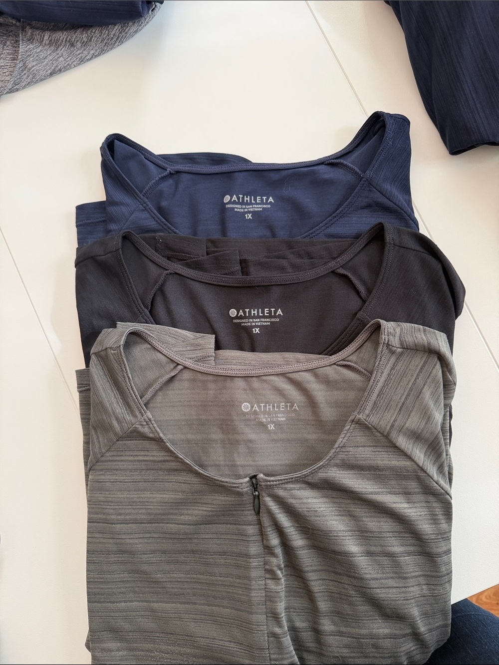 THREE Athleta Pacifica Wrap Tops, Short Sleeve, 1X